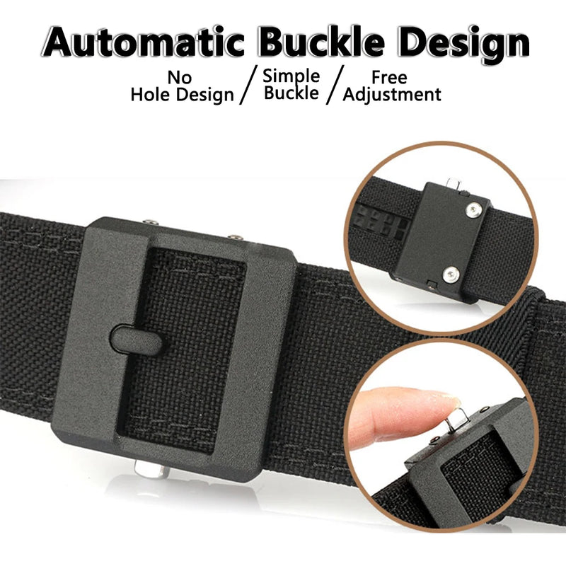 TUSHI Belt Hard Military Belt for Men and Women Tight Nylon Tactical Outdoor Belt Metal Automatic Buckle IPSC Belt Casual Girdle