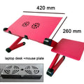 Adjustable Laptop Desk Stand Cooler Fan Portable Ergonomic Lapdesk for Bed Sofa PC Notebook Table Desk with Mouse Pad Aluminum