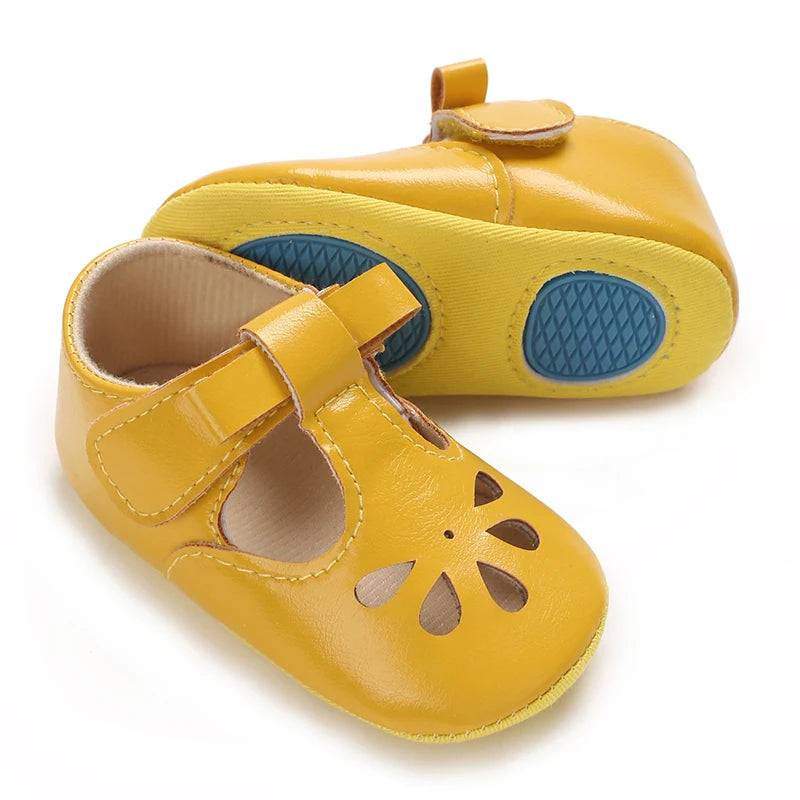 Spring and Autumn Yellow Countryside Style Princess Shoes 0-12 Months Baby Soft soled Anti slip Sneakers