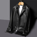 2024 High Quality Fashion Trend Banquet Autumn and Winter Long Leather Trench Coat Men's Business Handsome Trench Coat