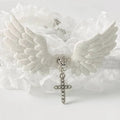 Fashion Solid Color Women Girls Necklace Wide Lace Rivets Lolita Lace Choker Y2K Angel Wings Cool Leather Necklace Daily Wear
