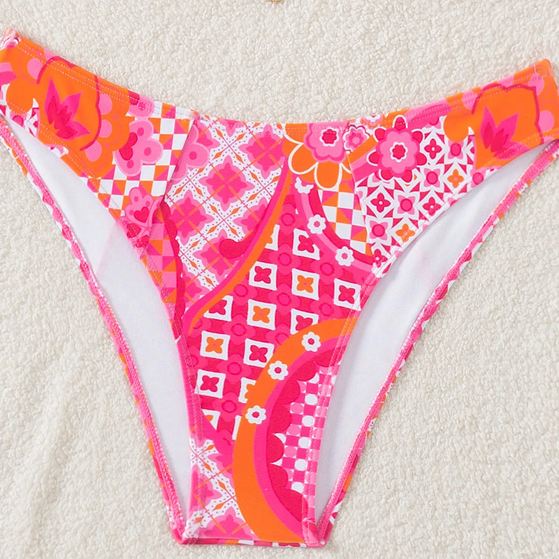 Women's Two Piece Bikini Set 2025, Sexy Triangle Push Up Swimsuit, Floral Print Bathing Suit, Beach Swimwear