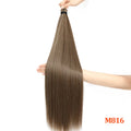Gladys 28 Inch Crochet Braids Hair 3PCS 300g Synthetic Orange 60MW Ombre Brown T1B-330-276 Straight Braiding Hair Soft Pony Hair
