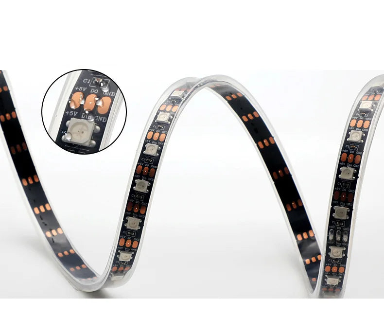 SK6812 RGBW Led Strip Light 4 in 1 Similar WS2812B 1m 5m 30 60 144 LEDs Individual Addressable RGBWW Led Lights IP30 65 67 5V12V