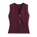 Knit Sleeveless Vest Woman Button New Spring Cropped - View 5 | SAMAG