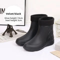 Waterproof Men's Rain Boots 2025 Thickened Warm EVA Sole Plastic Upper Short Toe-Cap Rain Shoes for Kitchen Construction Fishing