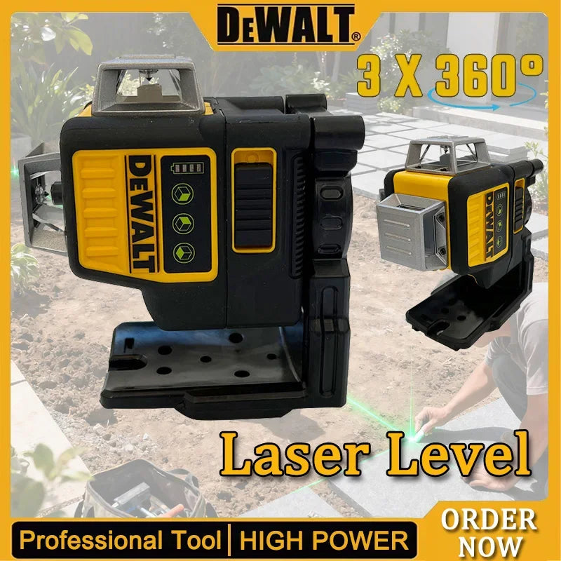 Dewalt DW089LG 12V Lithium Battery 3 Sides*360 Degree Vertical Horizontal Green Light Level Meter Outdoor - View 3 | SAMAG