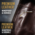 Men Genuine Top Layer Cowhide Leather Jacket Slim Fit Lapel Dark Brown Casual Business Coat Plus Size Real Leather