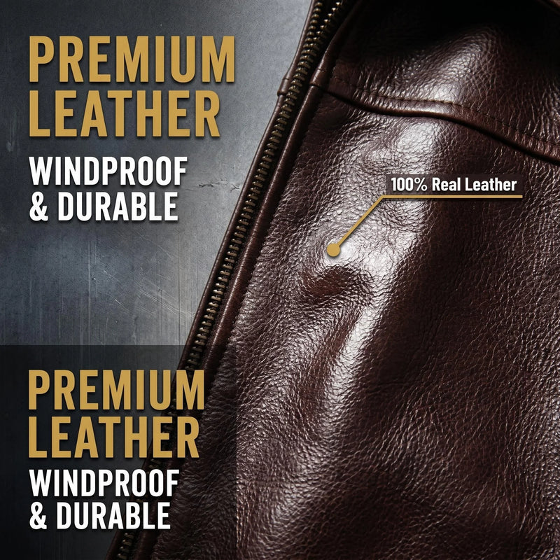 Men Genuine Top Layer Cowhide Leather Jacket Slim Fit Lapel Dark Brown Casual Business Coat Plus Size Real Leather