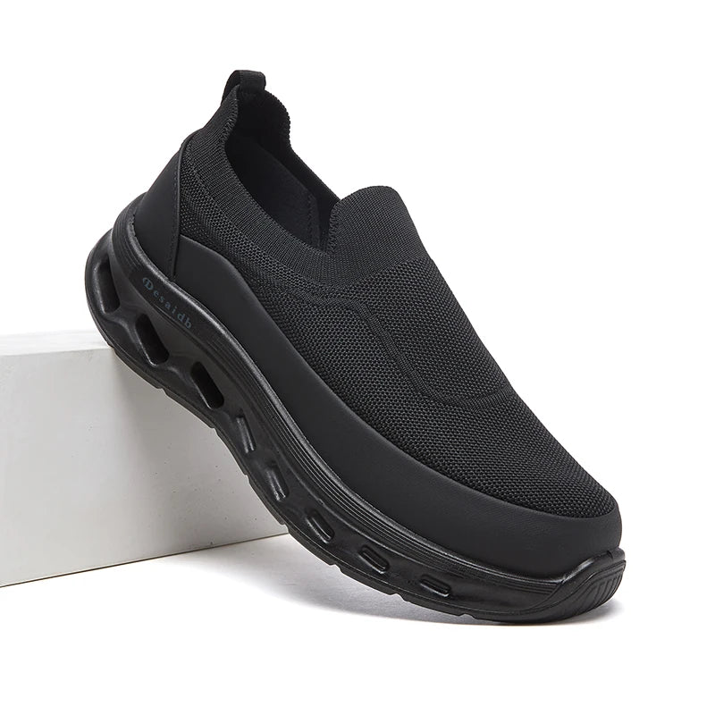 Desai Men's 2026 Slip-on Sneakers Knitted Sock Shoes Breathable Comfortable Sporty Footwear Hollow-out Sole Walking Shoes