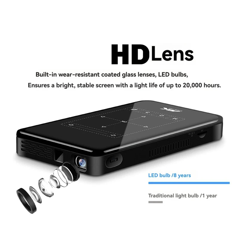 Y22A-3D Mini Projector WIFI Android 4K HD Projectors Decoding For HOME Entertainment With Infrared Remote Control Tripod
