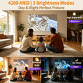 4200 ANSI 4K UHD Projector Native 1080P Android 14 Google TV Beamer 2.4G+5G WiFi6 TOF Auto Focus Dual Speaker Home Theater 2026