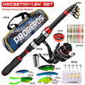 Proberos Fishing Pole Set Full Kits With Telescopic Fishing Rod And Spinning Reel Baits Hooks Travel Pole Set