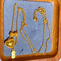 Fine 18 K Gold Color Heart Shape Pendant Necklace for Women Wedding Birthday Not Fade Jewelry Chain Gifts