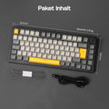 ISO-DE Layout AJAZZ AK820 PRO 75% QWERTZ German Layout Gasket Wired/Bluetooth/2.4G Wireless Mechanical Keyboard for Win/Mac