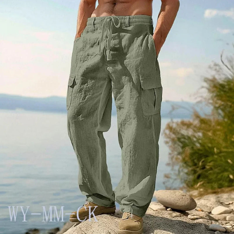 European And American Men's Cotton And Linen Trousers | SAMAG
