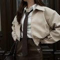 Tuularose Women's 2 Piece Fashion Lapel Zip Jacket Pleated Shorts Suit Vintage Streetwear New Party  Autumn Female Short Sets