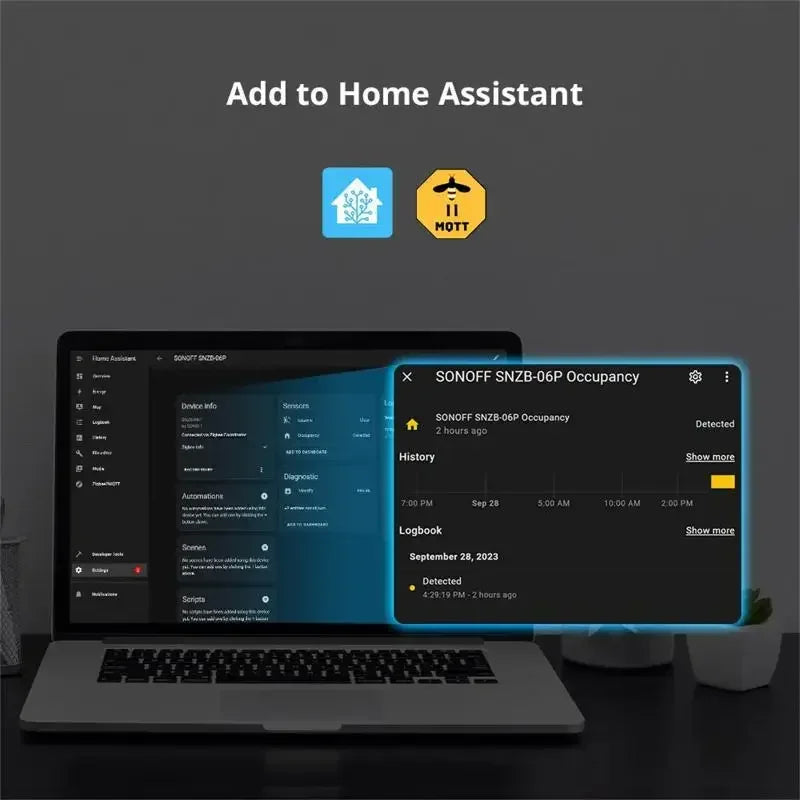 SONOFF SNZB 06P Zigbee Human Presence Sensor SNZB-06P Detector Motion Light Sensing Smart Home Automation Work with Alexa Google