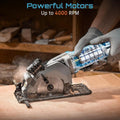 SEESII Mini Circular Saw 4.8A 4000RPM Corded Compact 4 - 1/2" with Laser 45° Bevel Cut and Dust extraction - View 2 | SAMAG