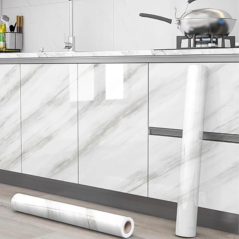 PVC 40cm Waterproof Marble Self-Adhesive Wallpaper Bathroom Cabinet Countertop Contact Paper Waterproof Wall Sticker