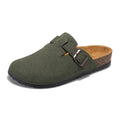 Mens Suede Cork Slippers Clogs Slip-on Leather Sandals Closed Toe Comfort Footbed Slides Slippers Summer Casual Shoes