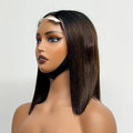 250% Density Bob Straight Human Hair 2X6 Transparent Lace Closure Frontal Human Hair Wigs 100% Human Hair Ginger 99J Colored Wig