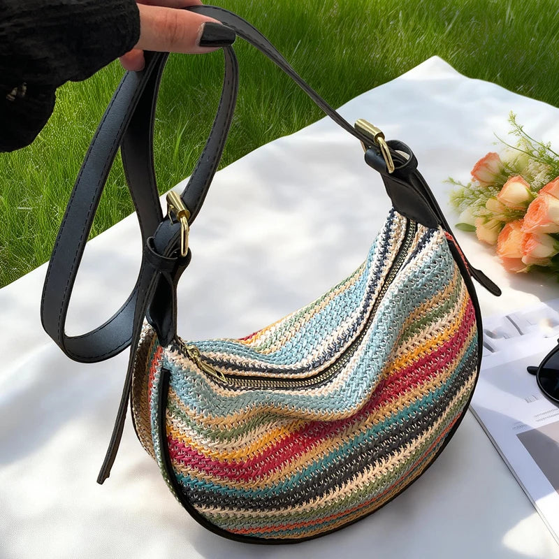 2026 Classic Women Single Shoulder Crossbody Handbag Lightweight Large Capacity Daily Bag Weaving Dumpling Buns