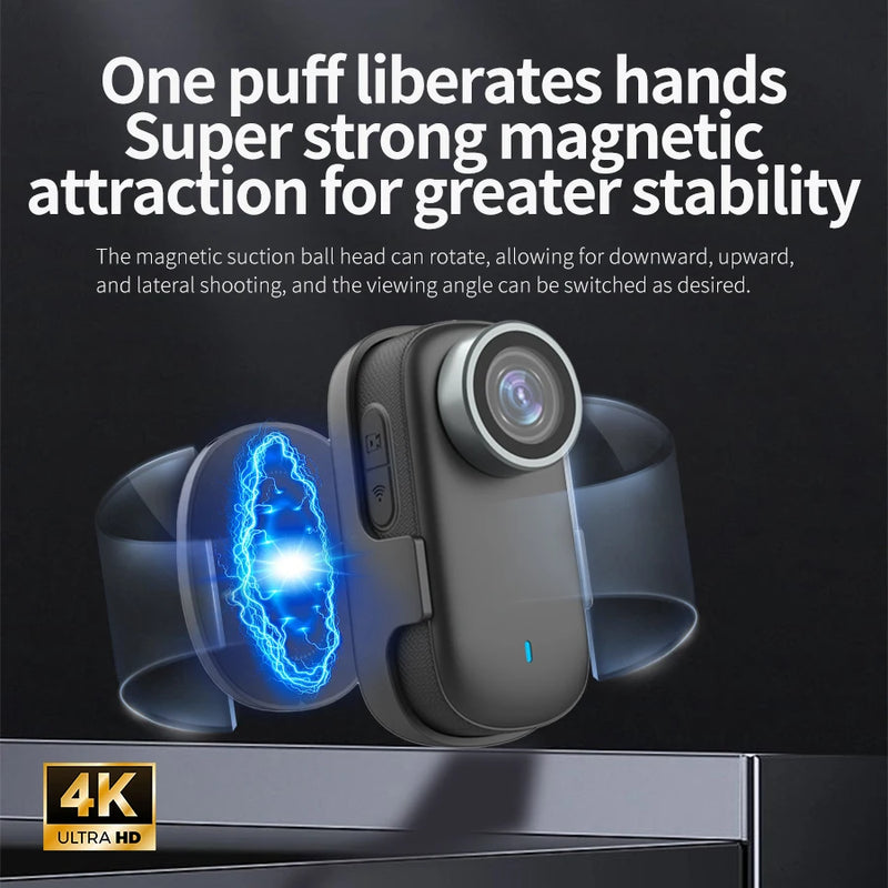 ANSVICAM 4K Wifi Mini Sports Camera POV Magnetic Thumb Action Camera Helmet Motorcycle Waterproof  Body Video Vlogging Cameras