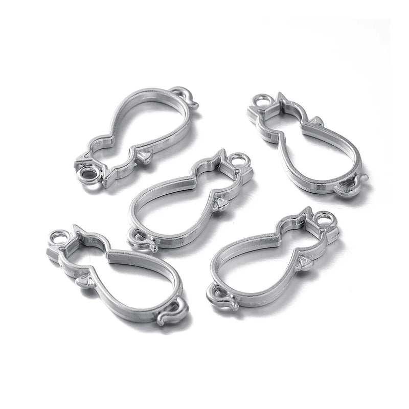 5pcs Cat Border Mold Resin Silicone Geometric Hollow Metal Frame Bezel Epoxy Pendant For DIY Jewelry - Visuel 7 | SAMAG