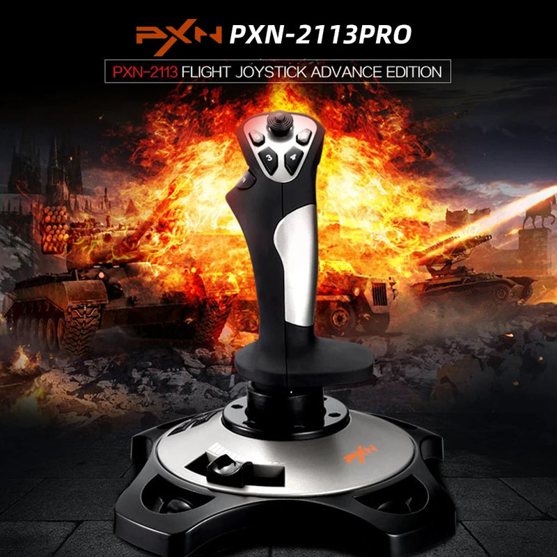 PXN-2113 PRO Simulated Flight Controller with Built in Motor Compatible with PC Mainstream Flight Games