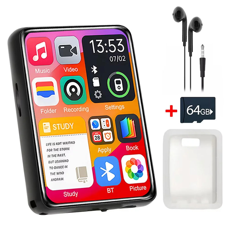 128GB MP3 Player Bluetooth 5.4 Hi-Fi Music Player Built-in Speaker 2.4 Inch Touch Screen Walkman Video FM Radio Recorder Camera