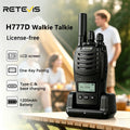 Retevis H777D (H777Upgraded) Walkie Talkie PMR/FRS Portable License-Free LCD Display Two Way Radio Long Range Type-C for Camping