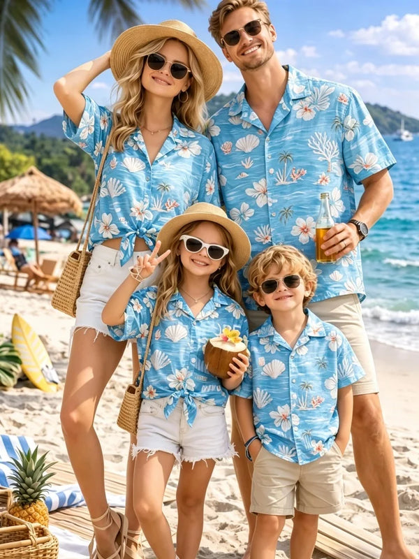 New Mother Kids Family Wear Beach Hawaiian Shirt Tropical - View 7 | SAMAG