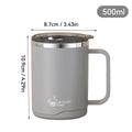 WORTHBUY 304 Stainless Steel Double Wall Insulated Coffee Mug With Handle Portable Sealed Water Cup Large Capacity Drinking Cup