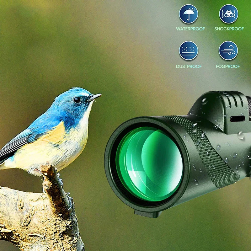 Portabl Powerful 80X100 HD Monocular 50000M Telescope Long Range Zoom With Tripod Phone Clip For Outdoor Hunting Camping Tourism