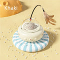 Smart UFO Electric Cat Teaser Stick Automatic Interactive Pet Toy Replaceable Feather Bell Design Daily Cat Training Play Toys