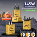 145W 3 Ports Super Fast Charger PD USB Type C Quick Charger With EU US UK Plug Adapter Compatible For iPhone 16 Samsung 2025 New