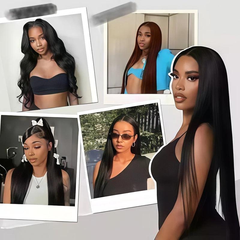 32 Inch Unprocessed Brazilian Virgin Straight Human Hair Bundles Natural Color Silky Smooth Straight Hair Weft 4 Bundles Human Hair Weave Extensions For Ladies