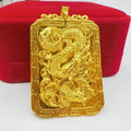 Real 18 K Gold Men's Square Tiger Pendant for Men Father Bro Pure Classic Wedding Gold Pendants Without Chain Fine Jewelry Gifts