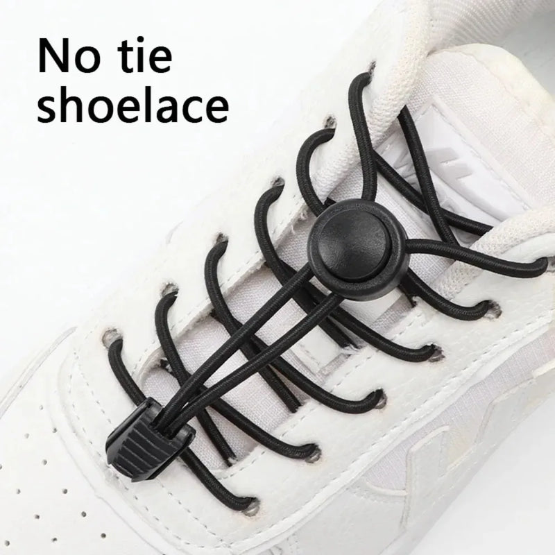 1Pair Men and Women No Tie Shoe Laces Spring Button Up Elastic Shoelaces Shoe Accessories Sneakers Classics Solid Color Shoelace