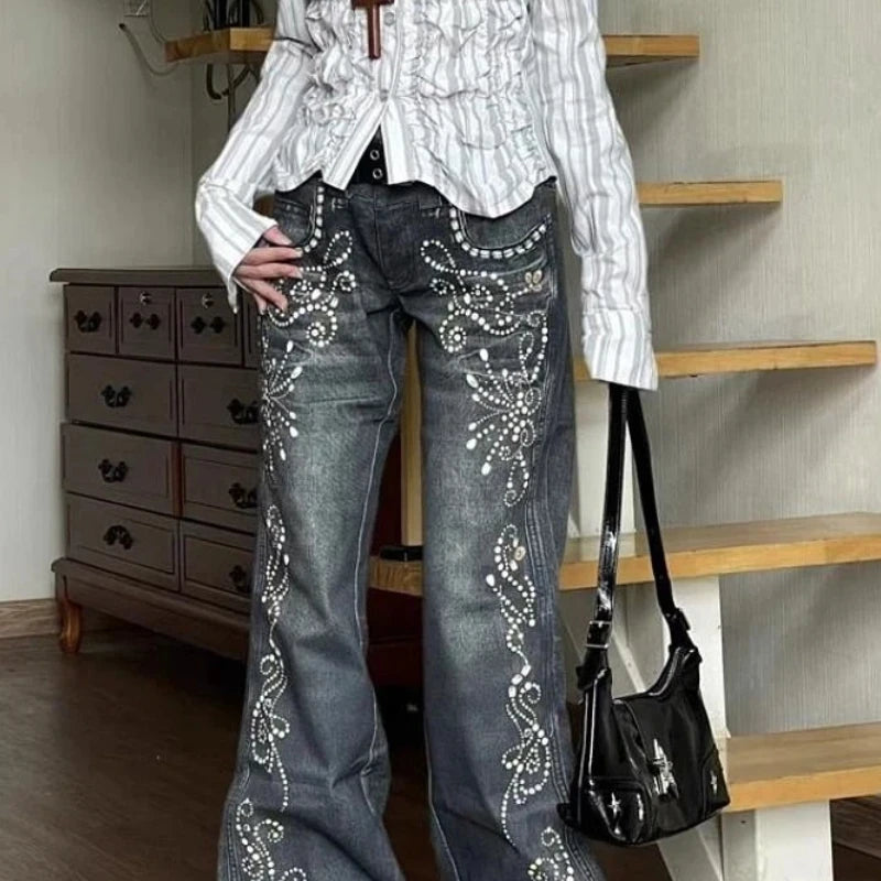 Jeans Women Y2k Pants Vintage Low Rise Bootcut Distressed Denim Trousers  Women  Design  Autumn Winter Fashion
