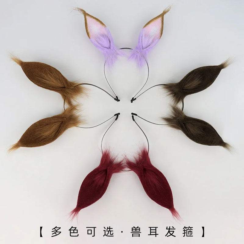 Plush Horse Ear Hair Accessories Original Japanese Handmade Animal Ear Cosplay Uma Musume Pretty Derby Rabbit Ear Headband
