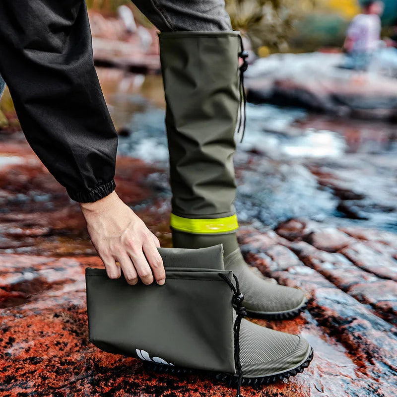 Men's Fashion Rain Boots High-Top Rain Boots For Outer Wear Long-Tube Waterproof And Non-Slip Couple Style Outdoor Fishing Boots