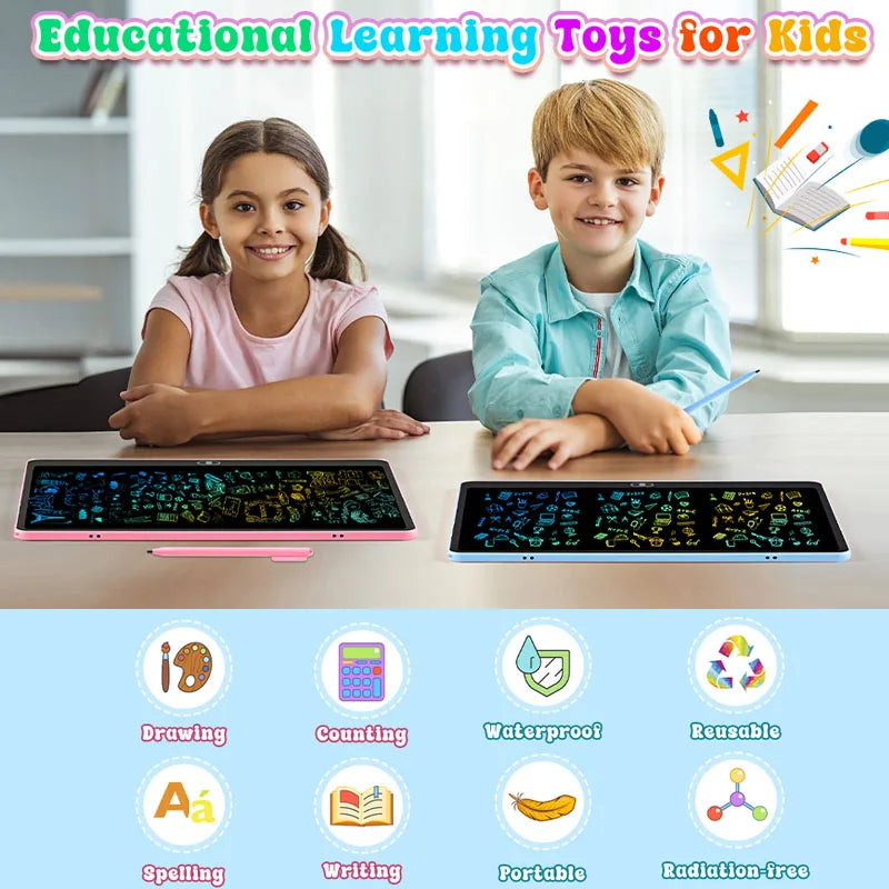 2-Pack 16-Inch LCD Writing Tablet Digital Drawing Tablet Handwriting Pads Portable Electronic Tablet Board For 3-8 Years Kids