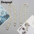 Deepeel New 1Pairs 69*2cm Fashion Pearl Chain Decoration Suspenders Adjustable Trouser Bead Strap Female Waist Corset Braces