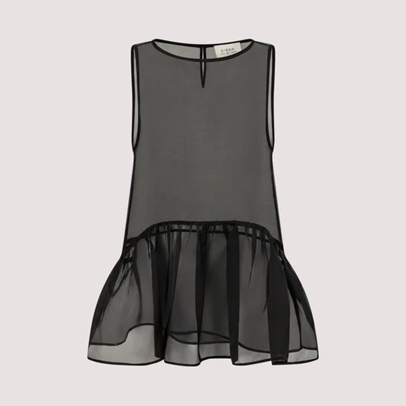 LIMO Sheer Mesh Sleeveless Top Women Ruffle Hem Flowy - View 9 | SAMAG
