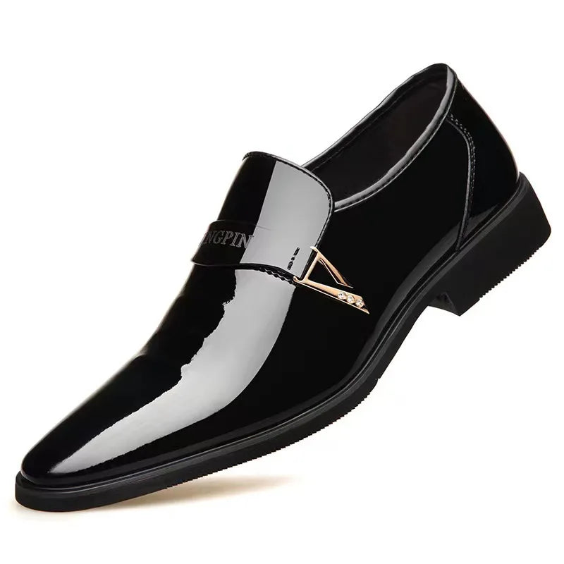 2026 New Men's Formal Dress Shoes, Formal Business High Gloss Slip on Loafers, Comfortable and Casual Men's Driving Boat Shoes