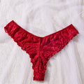 Sexy Lace Lingerie Set for Women, Red Sleepwear Nightdress with Matching Panties, V-Neck Sheer Lace Camisole, Romantic Night