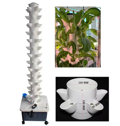 Garden Balcony Vertical Hydroponics Tower with Timer | SAMAG