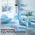 41" Portable Air Conditioners, 120° Oscillating Cooling Fans that Blow Cold Air with 24H Timer, 4 Modes & 3 Speeds, Dual Water Tank, 4 Ice Packs, Remote, 2.4 Gal